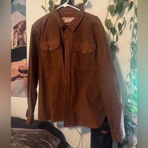 Iron & Resin Brown corduroy button up shirt